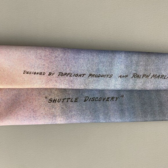 Ralph Marlin NASA Space Shuttle Discovery Vintage 1989 Polyester Novelty Tie - Picture 6 of 10
